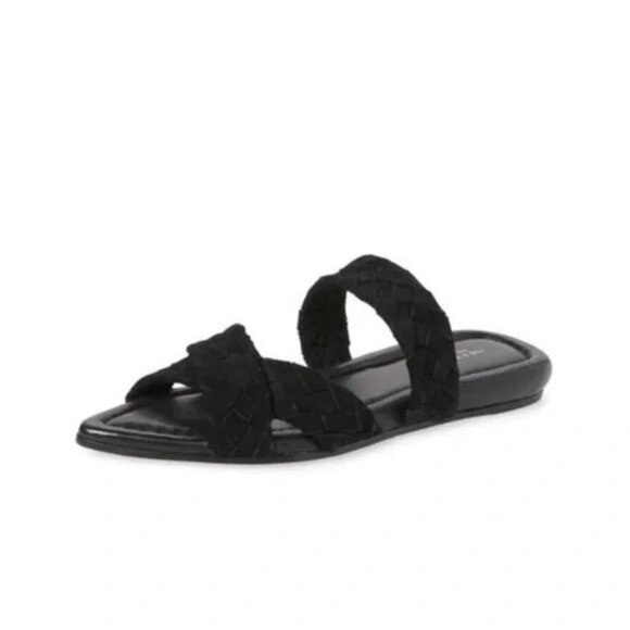 🆕 RAG & BONE Lewis Pointed Toe Woven Leather Slide Sandal Shoes 10.5 Black - Picture 2 of 10